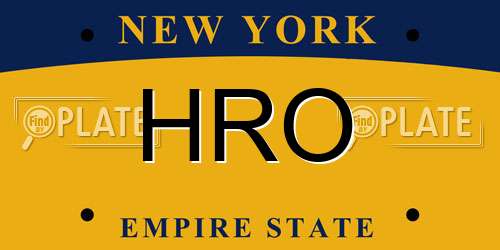 HRO New York License Plate