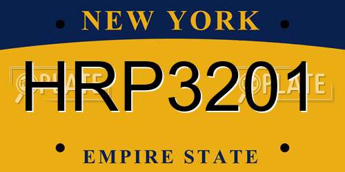 HRP3201 New York License Plate