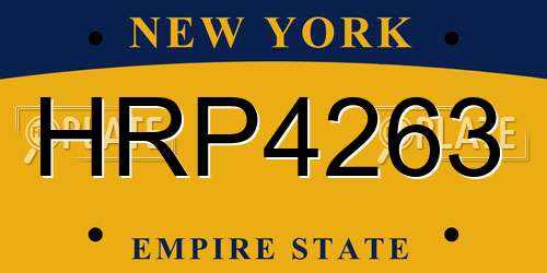 HRP4263 New York License Plate
