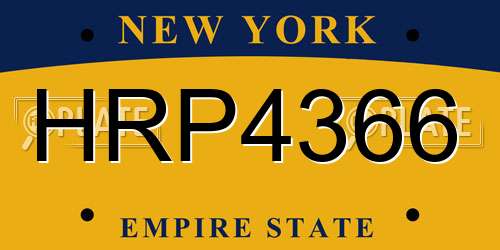 HRP4366 New York License Plate
