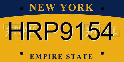 HRP9154 New York License Plate