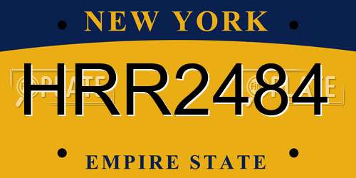 HRR2484 New York License Plate