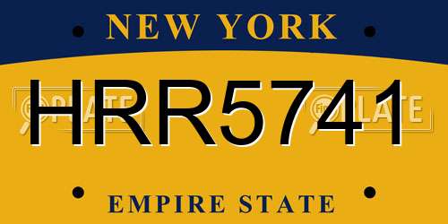 HRR5741 New York License Plate