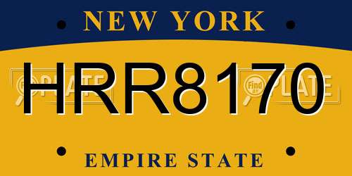 HRR8170 New York License Plate