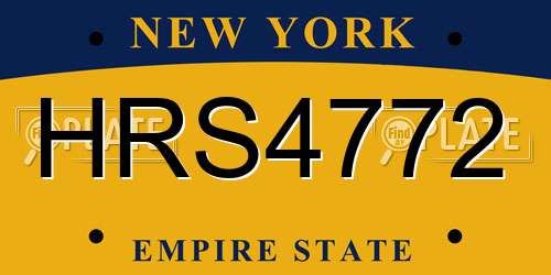 HRS4772 New York License Plate