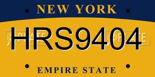 HRS9404 New York License Plate