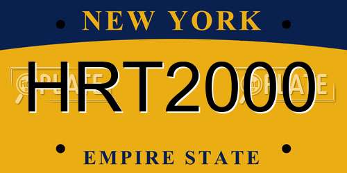 HRT2000 New York License Plate