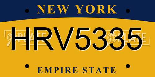 HRV5335 New York License Plate