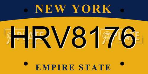 HRV8176 New York License Plate