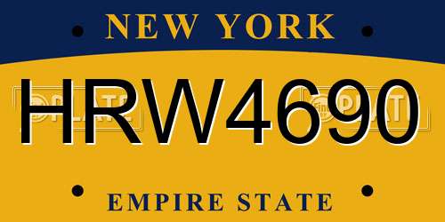 HRW4690 New York License Plate
