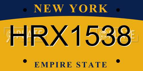 HRX1538 New York License Plate