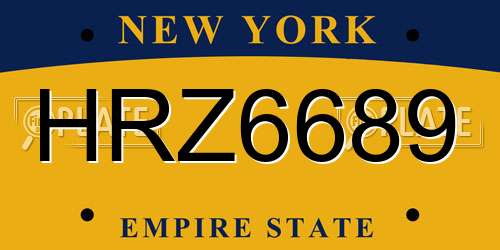 HRZ6689 New York License Plate