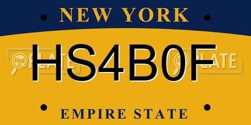 HS4B0F New York License Plate