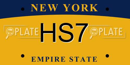 HS7 New York License Plate