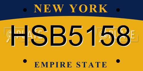 HSB5158 New York License Plate