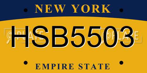 HSB5503 New York License Plate