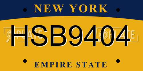 HSB9404 New York License Plate