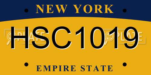 HSC1019 New York License Plate