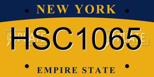 HSC1065 New York License Plate