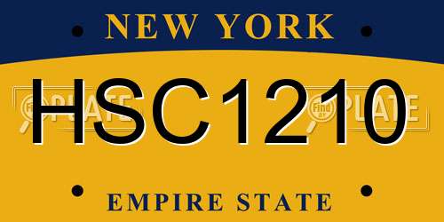 HSC1210 New York License Plate