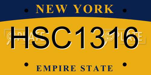 HSC1316 New York License Plate