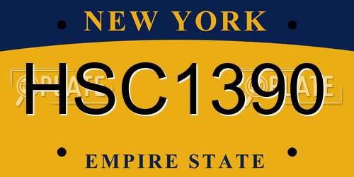HSC1390 New York License Plate