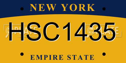 HSC1435 New York License Plate