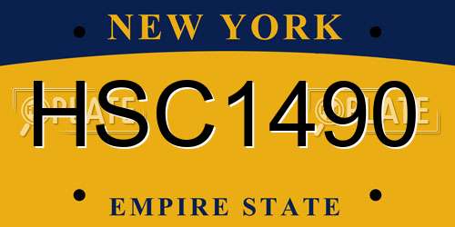 HSC1490 New York License Plate