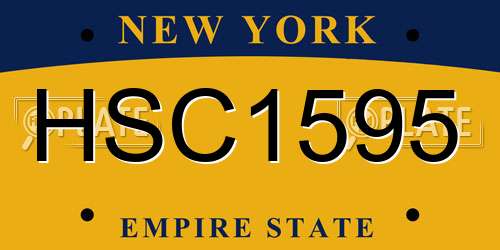 HSC1595 New York License Plate