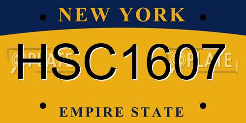 HSC1607 New York License Plate
