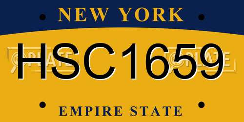 HSC1659 New York License Plate