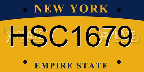 HSC1679 New York License Plate