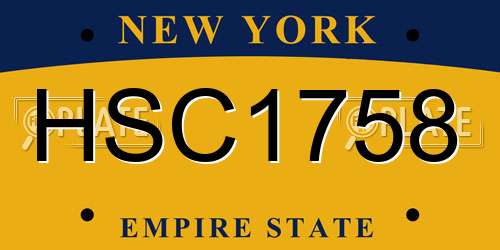 HSC1758 New York License Plate
