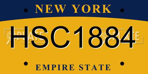 HSC1884 New York License Plate