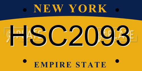 HSC2093 New York License Plate