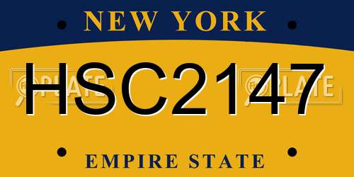 HSC2147 New York License Plate