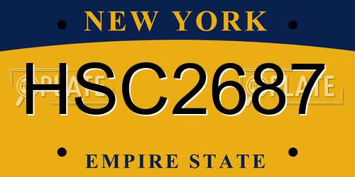 HSC2687 New York License Plate