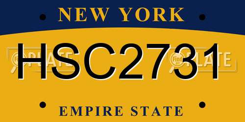 HSC2731 New York License Plate