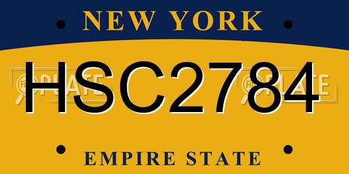 HSC2784 New York License Plate