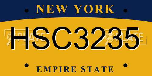 HSC3235 New York License Plate