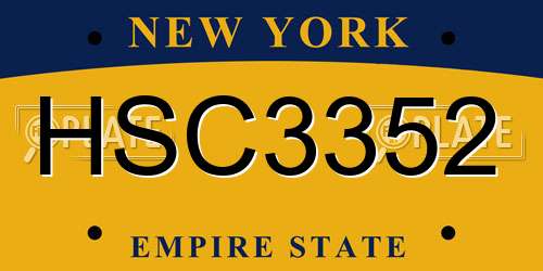HSC3352 New York License Plate