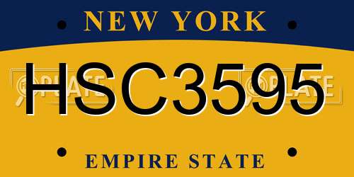 HSC3595 New York License Plate
