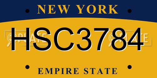 HSC3784 New York License Plate