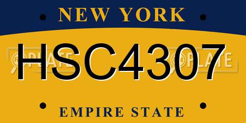 HSC4307 New York License Plate