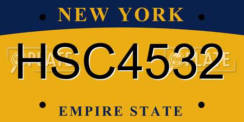 HSC4532 New York License Plate