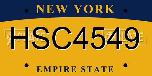 HSC4549 New York License Plate