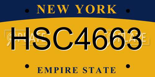 HSC4663 New York License Plate