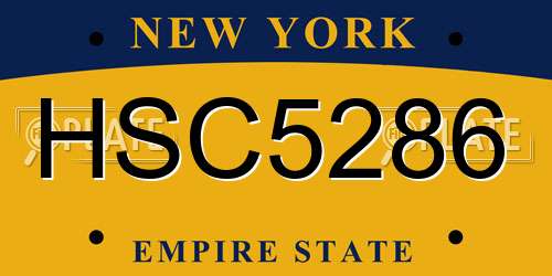 HSC5286 New York License Plate
