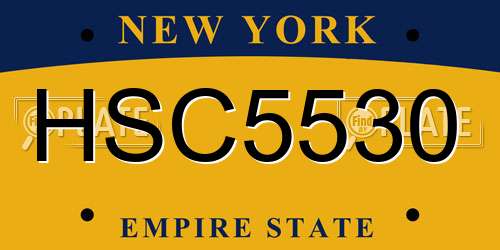 HSC5530 New York License Plate