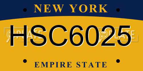 HSC6025 New York License Plate